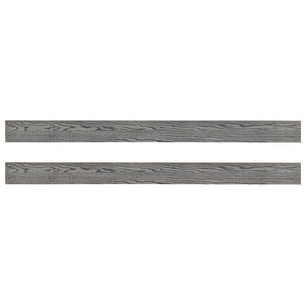 Pemberly Row Traditional Solid Hardwood Bed Rails in Brushed Pewter