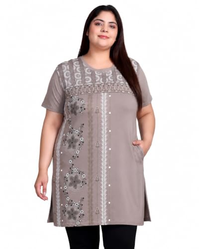 Image of In Love Women's Plus Size Printed Cotton Long-Line T-Shirt with Pocket | Cotton fabric - soft longline T-shirt with easy plus-size fit