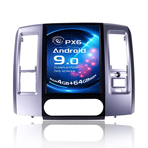 MOOKAKA Tesla Style Radio Android 9 estéreo para carro Autoradio 2 din Navegação GPS para Dodge Ram