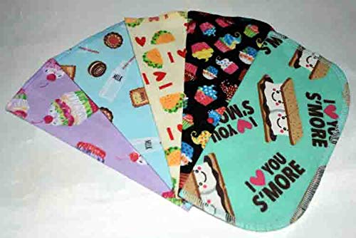 1 Ply Printed Flannel 8x8 Inches Little Wipes Set of 5 Snack Attack