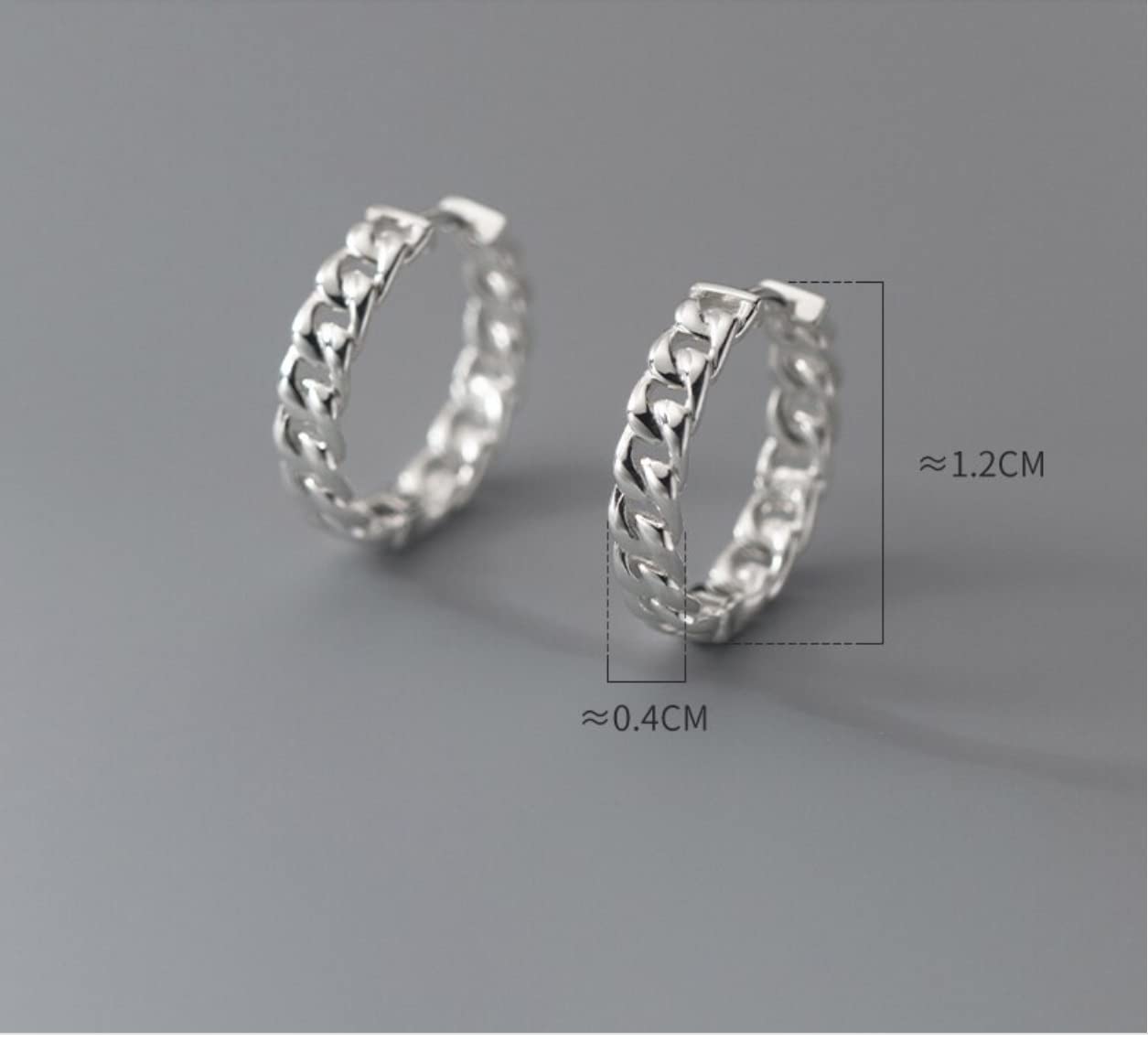 WEAV Auténtica Plata De Ley 925, Cadena De Bloqueo De Eslabones Grandes, Hebillas De Oreja para Mujer, Joyería Fina, Pendientes Geométricos De Moda, Regalo