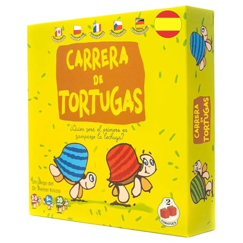 2Tomatoes Games | Carrera de Tortugas | Juego de Mesa Infantil | Estrategia,Astucia y Engaño | Haz que tu Tortuga Llegue la Primera | Emocionante | 2-5 Jugadores | 5 Años | Español | Animales,Carreras