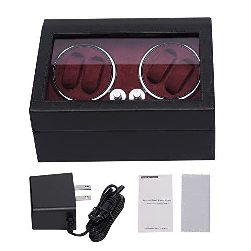 Wanlecy 4+6 Watch Winder, Luxury Automatic Watch Winder Box With Blue Led Light, Watch Display Case Super Quiet For Lady And Men #TOP4
