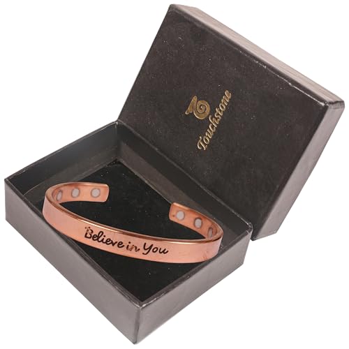 Image of Touchstone Inspirational Copper Engraved Magnetic Bracelets for Women-Personalized Jewelry Gifts for Best Friend /Mom /Daughter /Sister - Adjustable Bracelet in a Gift Box Believe in You