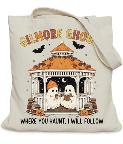 LUERHUI Halloween Ghost Gifts Tote Bag for Spooky Season Gilmore Ghouls Boo Tote Bag for Women Girls