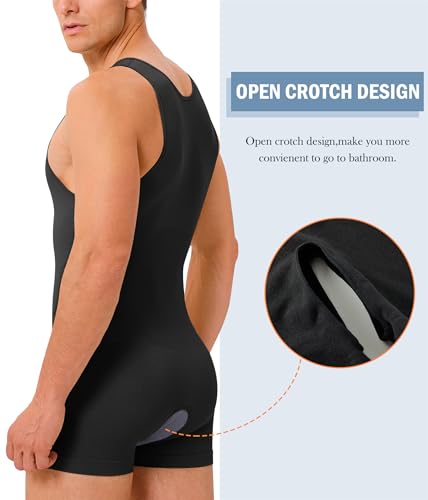 TAILONG Body masculino modelador de corpo inteiro emagrecedor controle de barriga sem mangas compres