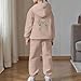 Girls Bow Tie Hoodies And Sweatpants Set,2 Piece Casual Fashion Loose Fit Tracksuit,Long Sleeve Comfort Soft Sweatsuit Khaki,12 Years