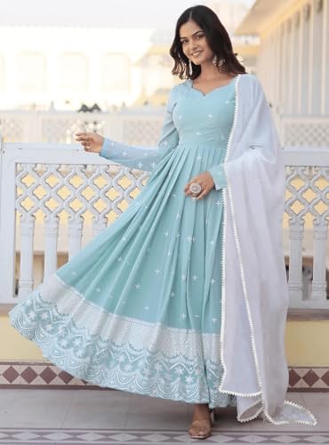 Image of KEDARFAB Womens Anarkali Kurta With Dupatta Set