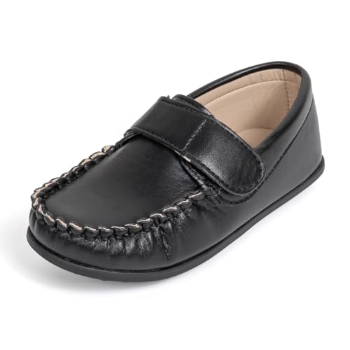 Image of Toddler Boys Girls PU Leather Loafers Little Kids Slip-On Texture Flats Boat Wedding Dress Shoes School Uniform Moccasins Daily Walking Shoes(Toddler /Little Kids)