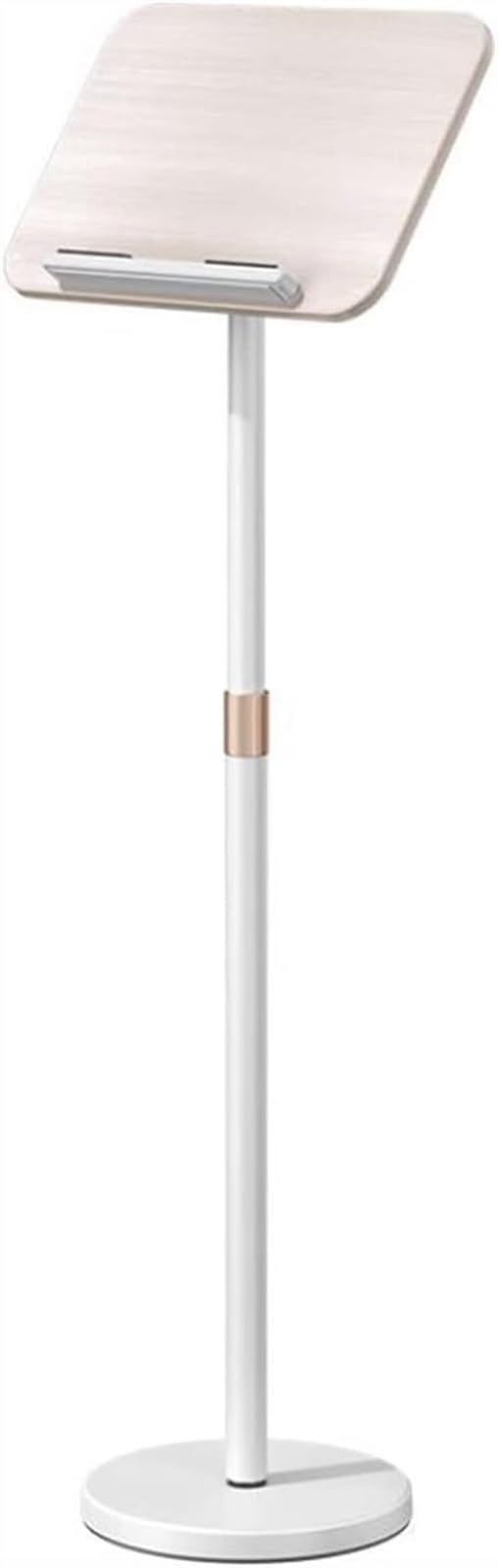 Soporte de piso para libros con base giratoria de 360° y clips de página firmes