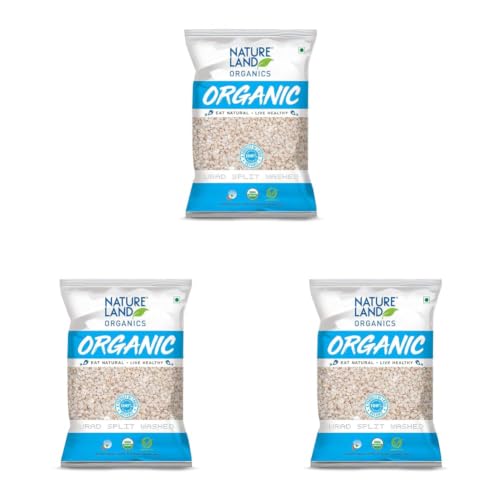 Image of Natureland Organics Urad Dal /Split Washed 500 Gm - Organic Healthy Pulses (Pack of 3)