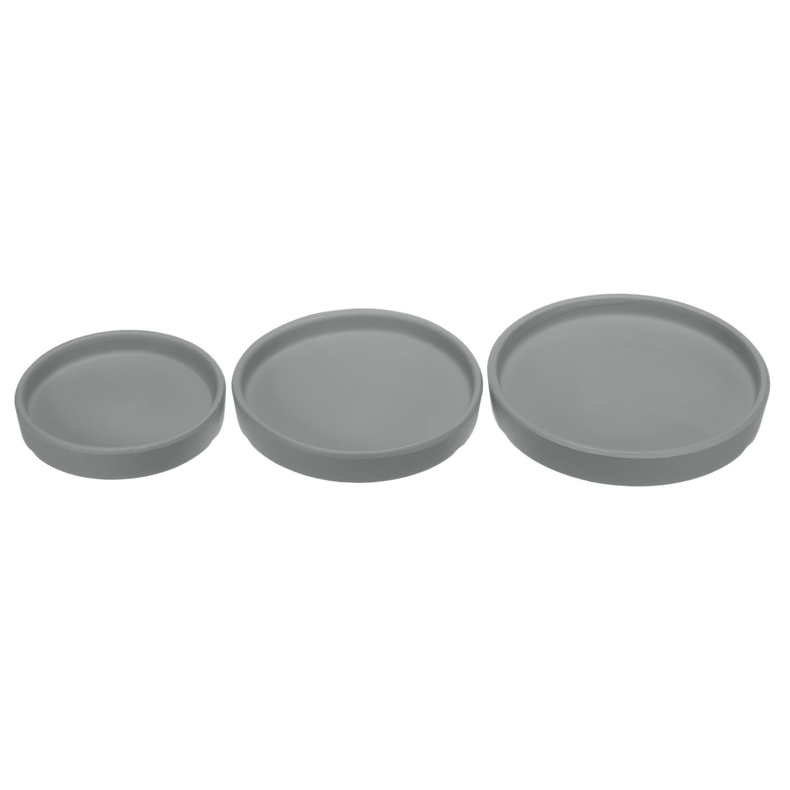 M METERXITY 3 Pack Planter Saucers - Ceramic Plant Tray Flower Pot Drip Trays Round Apply to Outdoor/Garden (4/5/6inch, Dark Grey)