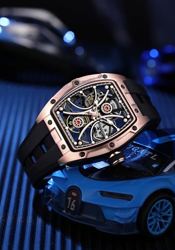 Image of ALIX Automatic Mechanical Watch Silicone Band Water-Resistant Stylish Gift for Men