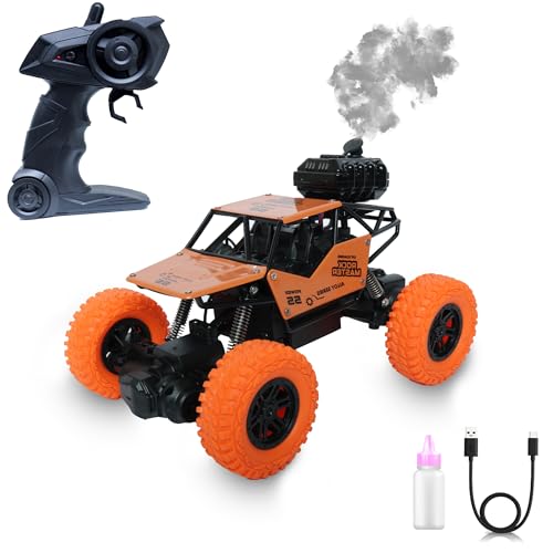 Image of Wonder Remote Control Rock Master /Crawler with Smoke, Monster Car for Kids Monster Truck Rock Climbing Car Toy for Kids | 2.4 GHz Remote with Long Range | C Type Charging | Made in India (Orange)