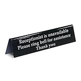 Please Ring Bell Sign for Service Assistance Receptionist Front Desk Office Sign for When You are Away Unavailable from The Front (7.9