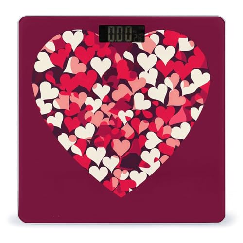 Báscula digital corazón Valentine de vidrio templado miniatura 1