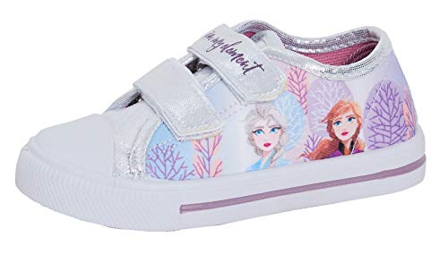 Disney La Reine des neiges 2 Escarpins en toile pour enfants Elsa Anna Touch Fasten Low Top Plimsolls, lilas, 32 EU