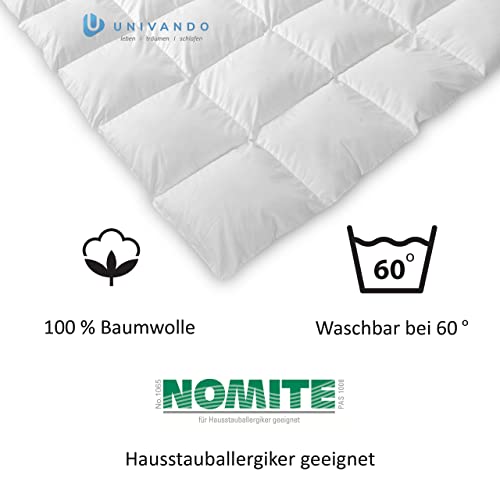 Univando Neue weiße Daunen Bettdecke- Made in Germany Baumwollhülle - Daunendecke - 100% französische Daunen Downpass - Ökotex - Nomite, Wärmegrad:medium Ganzjahresdecke, Größe:135 x 200 - Image 6