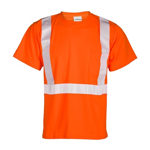 Kishigo Unisex High Visibility Reflective Short Sleeve Class 2 T-Shirt 9110, Polyester, ANSI 107 Type R / Class 2, Construction, Roadwork, Traffic, Landscaping, Railroad, Utility (Lime, 3X) - Thumbnail 5