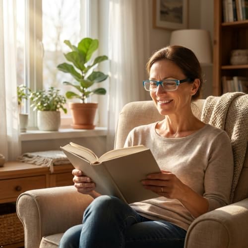 Image of Eyekepper 4 Pack Classic Reading Glasses for Women and Men Two-Tone Readers Blue-Clear Frame +0.75
