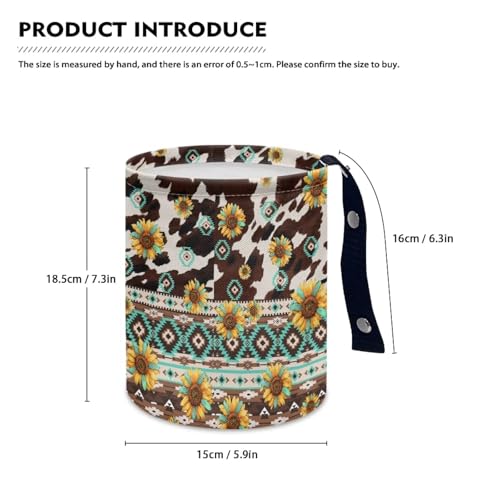 Image of Pensura Aztec Sunflowers Car Trash Storage Box Waterproof Hanging Car Garbage Bag Mini Car Interior Accessories Trash Can for Car Compatible with Most Cars,Easy to Install
