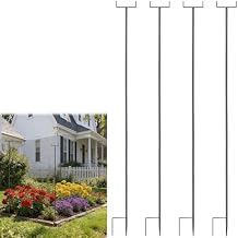 4Pack 6.56ft Metal Garden Netting Support Stakes,Heavy Duty Garden Stakes for Netting Garden Netting Pole with Rustproof for Support Fruits Garden Bed Plant Net