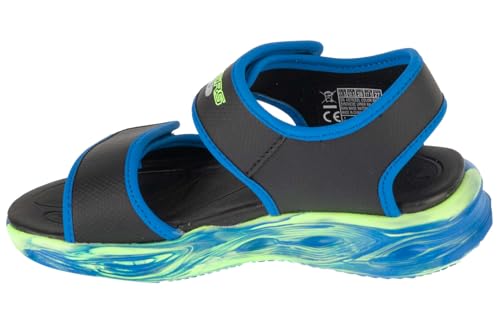Skechers Bambino S-Lights: Sola Glow Sandali - Fusion Brights In Nero/Blu, Taglia 34 - 2