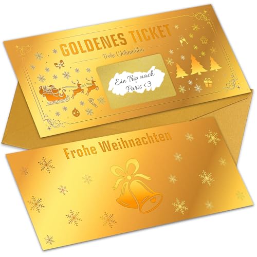 WenmthG Goldenes Ticket Weihnachts Geschenk - Gutschein zum...