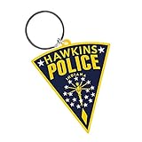 Mit dem Hawkins Polizei Patch Pritties Accessories Echte fremde Dinge Hawkins Polizei Patch Gummi Schlüsselanhänger Schlüsselanhänger