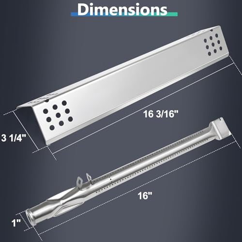 Image of Hiorucet Grill Parts for Monument Grill 4 Burner 35633, 41847NG, 24633, 17842, 24367, Stainless Steel D010012307 Flame Tamers, A0212926 Burners and Igniters for Monument Grill Replacement Parts.