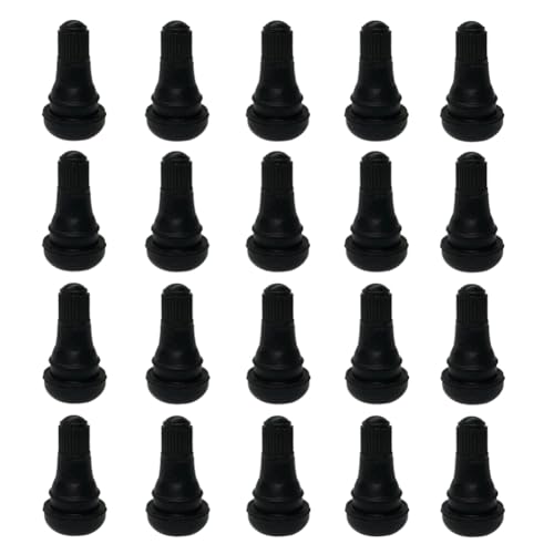 Image of 20Pcs TR412 Tubeless Valve Stems, Black Rubber Snap-in Valves Tubeless Tire Valve Stems Replacement for Tubeless 0.453 inches Rim Holes on Standard Auto Tires