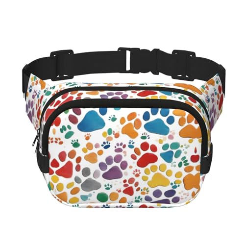 Sac banane Paw Prints Art double couche pour organiser vos effets personnels sans encombre