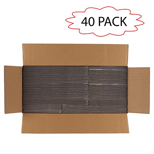 Calenzana 10x6x6 Shipping Boxes Set of 40, White Corrugated Cardboard Box for Mailing Packing Gifts Small Business