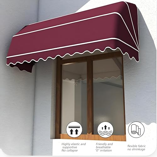 Auvent d'extérieur rétractable imperméable polyester 100x60cm multicolore pour jardin - 4