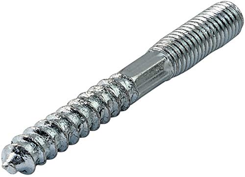 AERZETIX - C44778 - Satz von 10 Schraube mit doppelgewinde stockschrauben - stehbolzen für schraube - schraubstift - metall holz mit oder ohne dübel - Ø8x70mm - aus verzinktem stahl - farbe silber
