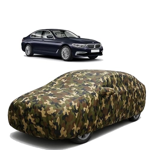 Image of Sulfar 100% Waterproof Car Body Cover Compatible with Mirror for BMW 520D with Long Lasting Durable Material (Triple Stitched, Full Bottom Elastic, Camouflage Army)