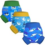 MooMoo Baby 水遊びパンツ 水着おむつ 3枚組 防水水泳用おむつ 再利用可能 ベビースイミングレッスン用 2歳