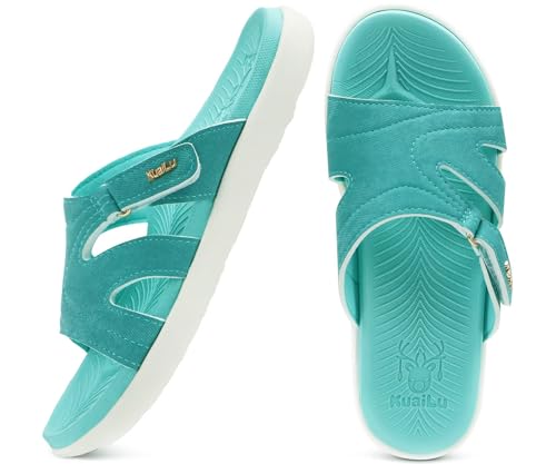 Image of KuaiLu Womens Fashion Orthotic Slides Ladies Athletic Yoga Mat Memory Foam Walking Sandals Thick Cushion Recovery Summer Beach Slippers Comfortable Plantar Fasciitis Arch Support