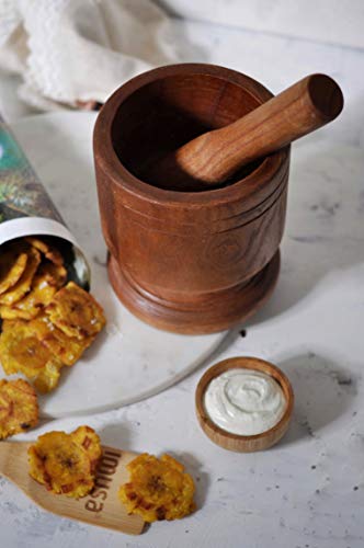 Imusa Usa Lis-009 5'' Wide Wood Jumbo Mortar & Pestle #TOP6