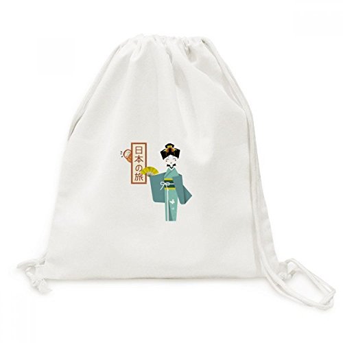 Sac voyage en toile drawstring backpack style ancien japonais fille pour vos sorties