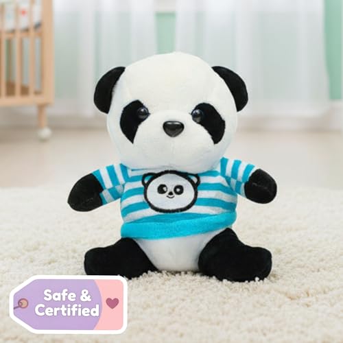 Image of TOYTALES Thug Panda Hanging Plush Soft Toy for Kids | Cute Stuffed Animal & Huggable Plush Toy for Boys & Girls | Adorable Small Size Panda Teddy Gift (Color May Vary)