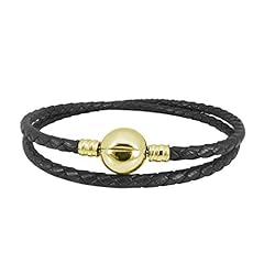 Black Leather Stainless Steel : 38cm 14.96in