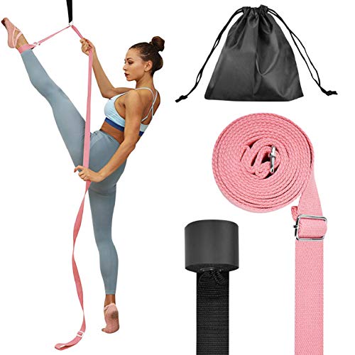 heekpek Banda Elástica para Piernas Entrenador de Flexibilidad de la Puerta Yoga Correa de Entrenamiento Cinta Elástica para la Pierna de Entrenamiento para Ballet Punteras de Silicona (Rosado)