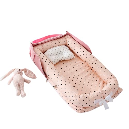 ベッドインベッド 添い寝 ベビーベッド ベッド布団枕3点セット 新生児 寝返り防止 折りたたみ 枕付き 100%綿 持ち運び可能 携帯型 通気性洗濯可能 0〜12ヶ月 ベビークッション 赤ちゃん 安全 安心保育士監修 (C)