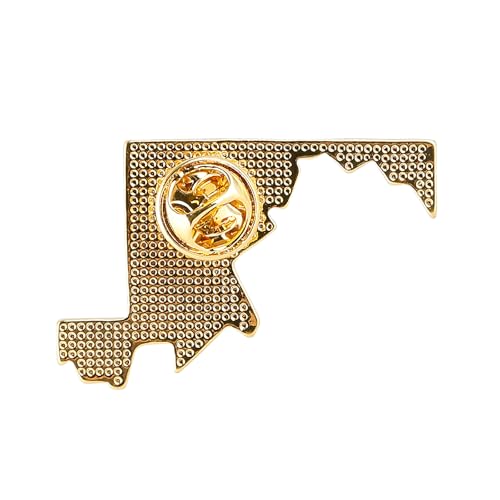 Image of State Shaped Map Lapel Metal Pin Enamel Brooch Keepsake Beautifully Designed for Backpack Hat