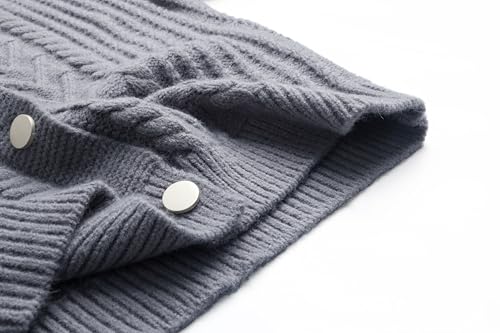 Image of CHARTOU Women Winter Thick Cardigan Lapel Collar Button Down Chunky Knit Coatigan Sweater Jacket