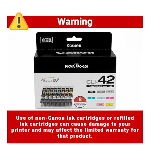 canon cli-42 genuine eight color pack compatible with pixma pro-100 printers