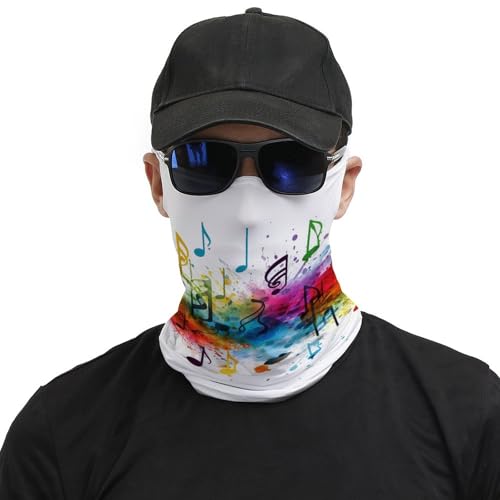 Neck Gaiter Colorful Music Face Mask for Travel Face Cover Scarf for Men Women Elastic Headbands Wind-proof Bandana for Skiing Fishing Hiking Cycling3