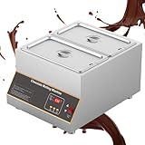 Chocolate Tempering Machine,Commercial Chocolate Melter Digital Chocolate Tempering Machine 0-95 Temperature Control, Electric Chocolate Melting Pot for 12kg of Chocolate,220V-2cylinder