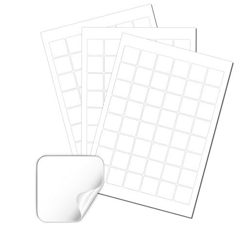Image of Blank 30mm Square Labels - 48 Per Sheet, Matt White Self-Adhesive Stickers, Printable with Laser or Inkjet Printer (10 Sheets)